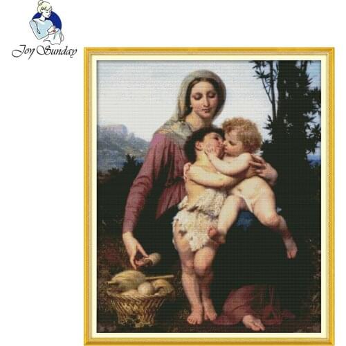 Joy Sunday Holy mother holy son Counted Cross Stitch DIY 11CT Printed 14CT Cross Stitch Sets Cross-Stitch Embroidery Needlework