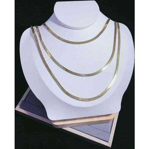 New Style 5Pcs Width 3mm Copper Necklace Gold Color Snake Chain