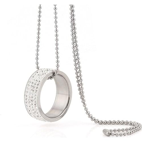 Clear Crystal Necklaces Pendants Stainless Steel Jewerly 2016 Necklace Women Fashion Jewelry Wholesale