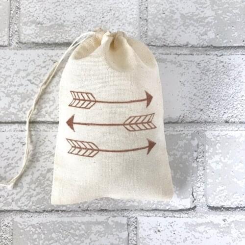 Personalized Arrow gift bag wedding baptism cotton welcome bags Boho Party gift bachelorette kit bags Candy Treat Goodie Bag