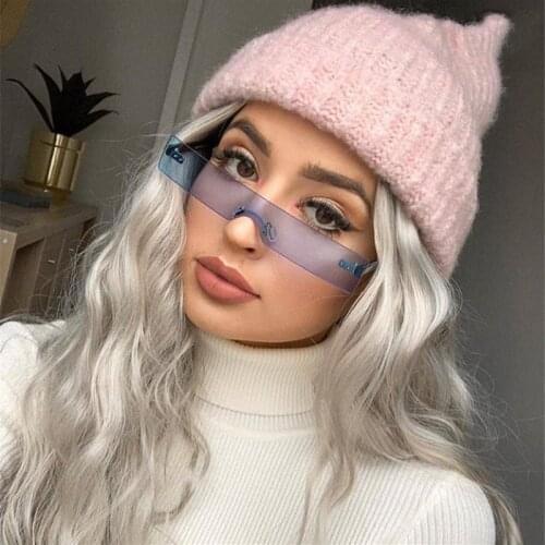 New Rectangle Sunglasses Women 2019 Fashion Luxury Brand Designer Red Pink Clear Small Lens Personality Sun Glasses Shades Uv400