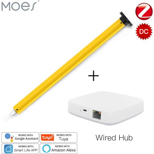 Moes ZigBee 25mm Smart Automatic Tubular Roller Blinds Motor DC RF433 Remote 38mm Tube Smart LifeTuya via Alexa Google Home