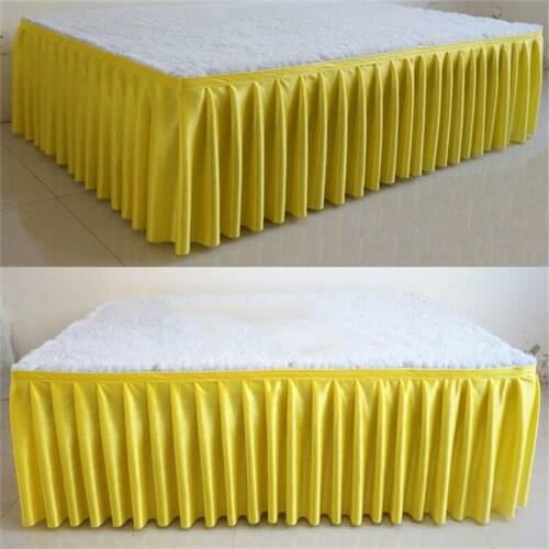 Ice silk chiffon white color wedding table skirt party banquet stage table skirt for table cloth decoration