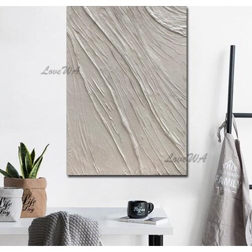 Modern Unframed Abstract Oil Painting In Pure Color With Straight Stripes Home Decoration 100% Handpainted Picture For Live Room