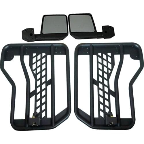 JL1079 Steel Half Tublar Doors Black with Side Mirrors for Jeep wrangler JL 2 doorS Free shipping in Russia LANTSUN
