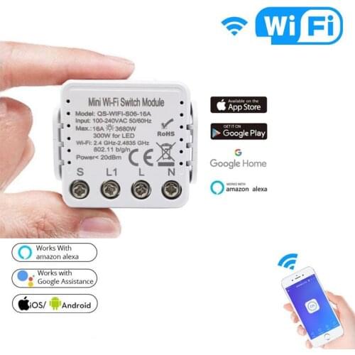 16A Mini Smart Switch Module Smart Life Tuya APP Remote Control Light Fan Smart Home Appliances Support Alexa Google Home