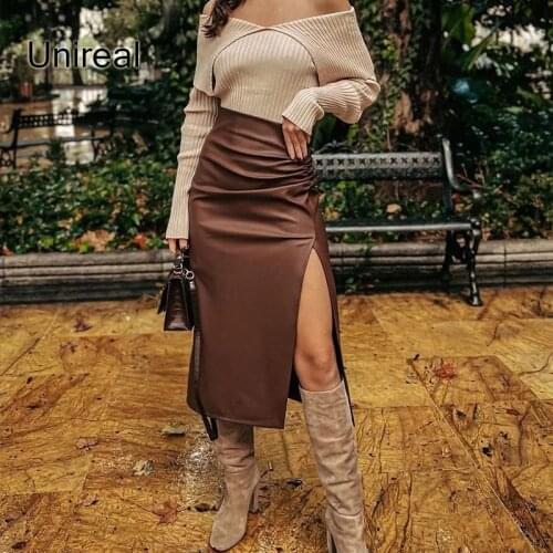 Unireal Women's Leather Skirts