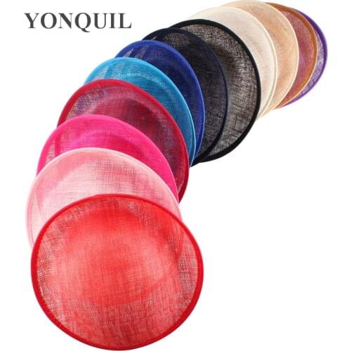 25CM Big Sinamay Fascinator Base Fascinators Party Millinery Cocktail Headwear Wedding Hairstyle Church Hat 18Color for Select