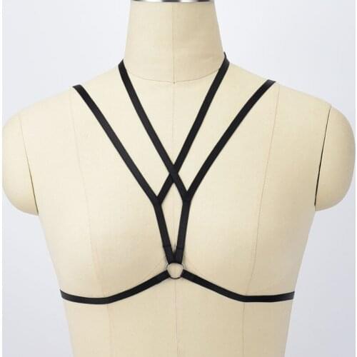Body Cage Harajuku Sexy Harness Bra Strap Women Underwear Bra Femme Garter Belt Rave Pastel Gothic Bondage Cage Straps Bra