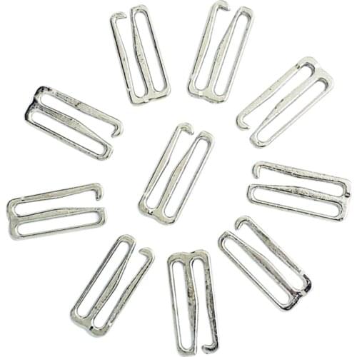 10 Sets Bra Adjuster, Metal Underwear Adjustment Buckle Bra Hook Ring and Sliders Underwear Accessories 25mm