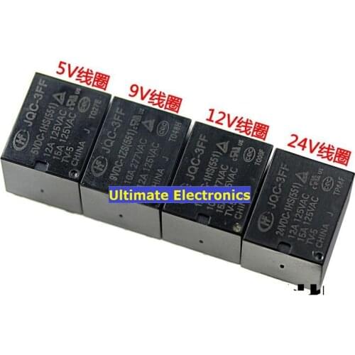 10PCS HF- JQC-3FF-5VDC-1HS JQC-3FF-9VDC-1HS JQC-3FF-12VDC-1HS JQC-3FF-24VDC-1HS 4FEET