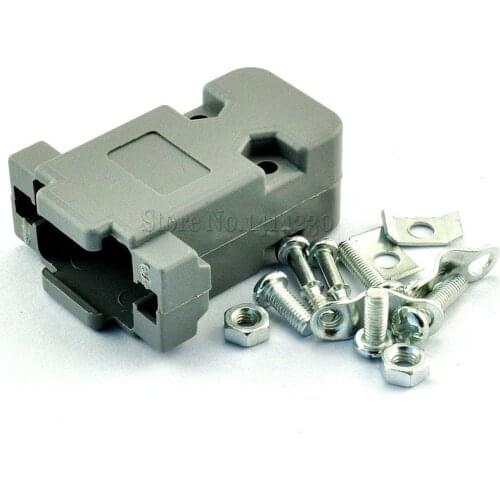 2Pcs DB9 Serial Male Female Connector RS232 Cable Connector 2 Rows 9 Pin String Oral Gray Plastic Shell PLC