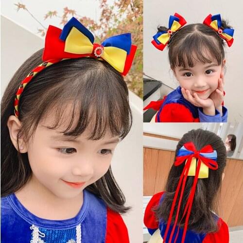 2 Pcs/Set Children Cute Princess Fake Braid Bow Ornament Hair Clips Girls Lovely Sweet Barrettes Hairpins Kids Hair Accessories