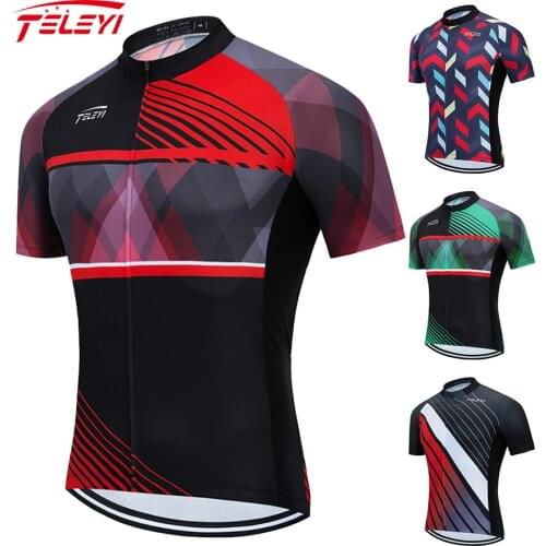 2021 Teleyi Cycling jersey Mens Bike Jersey MTB bicycle Clothing Short Sleeve T-Shirts Racing Sports jersey Breathable#21