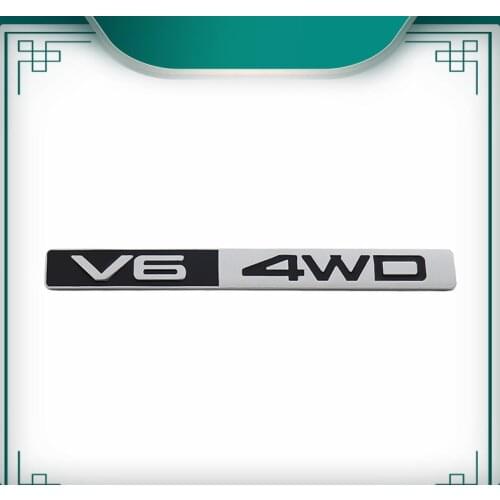 3D V6 4WD V6 for Santa Fe Veracruz IX35 Tucson SUV Off-road car Hood Fender trunk Nameplate Decal Emblem Badge Sticker