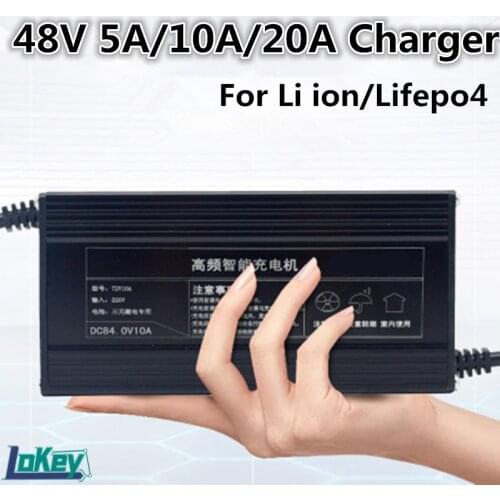 48V 10A 15A 13S 54.6V lipo 16S 58.4V lifepo4 Smart FAST Charger for ebike scooter golf cart forklif lithium lifepo4 battery