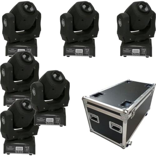 6pcs Flightcase packing 60W Led spot Moving Head led 60Watt Patterns Rotation Gobo light 60w Nightclub Xmas Party led Lights