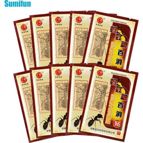 64pcs Ant Analgesic Plaster Pain Patch Neck Back Lumbar Knee Joint Muscle Soreness Sprain Treatment Chinese Medical Plaster