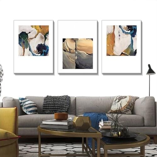 Abstract Canvas Painting, Modern Simple Geometric Lines, Aesthetic Posters, Yellow Mural Printing, Waterproof Canvas, Family Clu