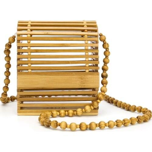 Bohemian Fashion Crossbody Bag Bamboo Woven Bag Shoulder Crossbody Semi-circular Rattan Beach Bag