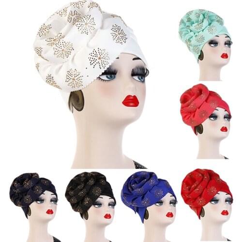 Big Flower Cotton Women Hijabs Muslim Islamic Scarf Scarves Lady Hat India Cap Muslim Turban Hats Beanie Hat Hair Accessories