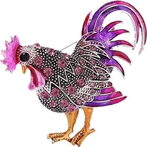Fashion Creative Big Rooster Shape Rhinestone High-end Brooch Rhinestone Brooch Pin Jewelry Party Xmas For Female Gifts