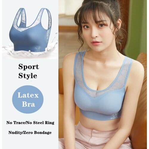 Sports Seamless Latex Bras For Women No Rims Push Up Bra Sexy Beautiful Back Gathers Bralette Breathable Lace Brassiere Lingerie