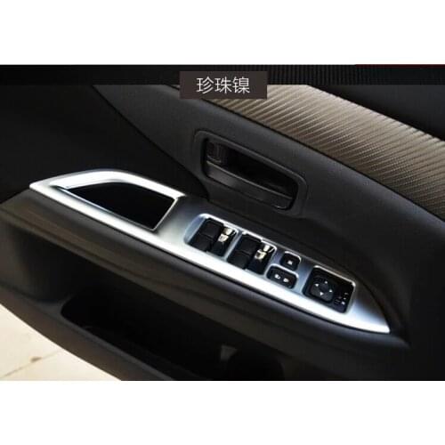 For Mitsubishi Outlander 2016 Car Door Armrest Window Glass Lifter Button Frame Decorative Cover Trim Car Styling Accessories
