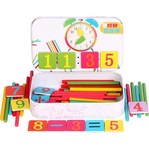 Baby Math Toy!!!Wooden Stick Magnetic Mathematics Puzzle Education Number Toys Calculate Game Learning Counting Kids Gifts