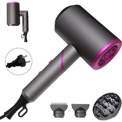 Professional Ionic Hair Dryer Hairdryer with 1 Diffuser 2 Concentrators for Home Salon Hairstyling Tool EU Plug
