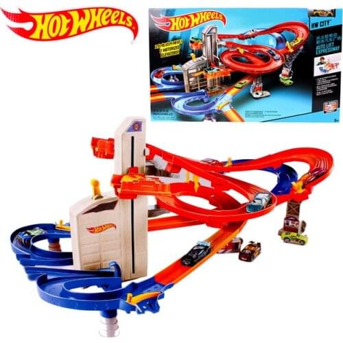 Hot Wheels Roundabout Track Toy Kids Electric Toys Square City Miniature Car Model Classic Antique Cars Hotwheels