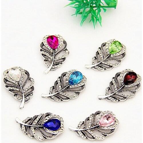 Ancient Silver Leaf Inlay AB Colors Water Drop Rhinestone Findings For Jewelry Making Supplies Diy Hand Made Jewelry Materials