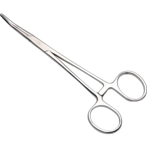 18.3cm/7.2inch Curved Nose Fishing Forceps All Stainless Steel Fishing Plier Fly Fishing Locking Elbow Scissors Pliers