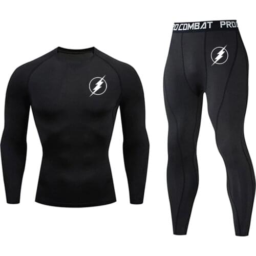 New Top quality The Flash clothing compression men underwear sets sweat quick drying thermal underwear men Sportswear clothing