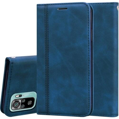 Leather Wallet Flip Case For Xiaomi Redmi Note 10 Case Card Holder Magnetic Back Cover For Redmi Note 10 Pro 10S Phone Case