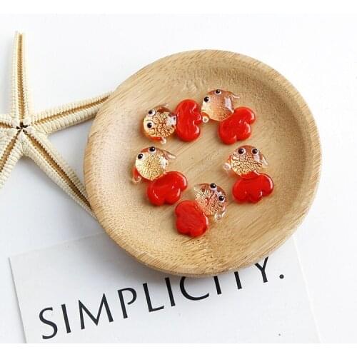 Mini fun Imported Czech diamond glass goldfish DIY handmade jewelry earrings accessories materials