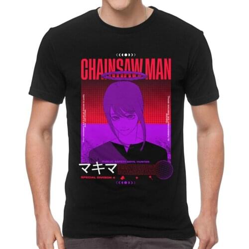 A Corpse Is Talking T Shirt Mens 100% Cotton Printing T-shirts Fashion Tshirt Short Sleeve Chainsaw Man Makima Tee Tops