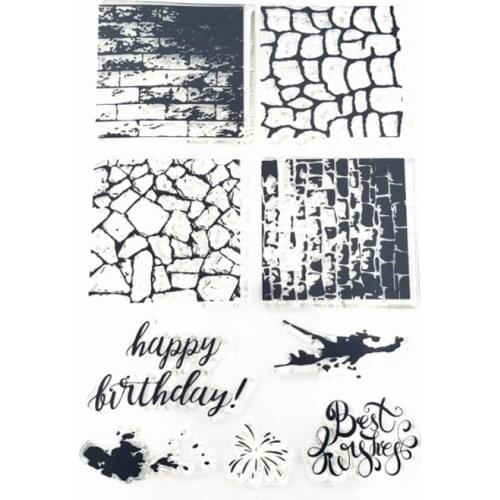 Wall Text Transparent Clear Silicone Stamp Seal DIY Scrapbooking Stencil Coloring Diary Accessories Decor Office School Supplies