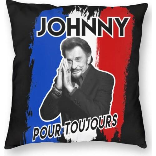 Johnny Hallyday Forever Square Pillow Case Polyester Decorative Pillow Rock Music Custom Cushion Covers