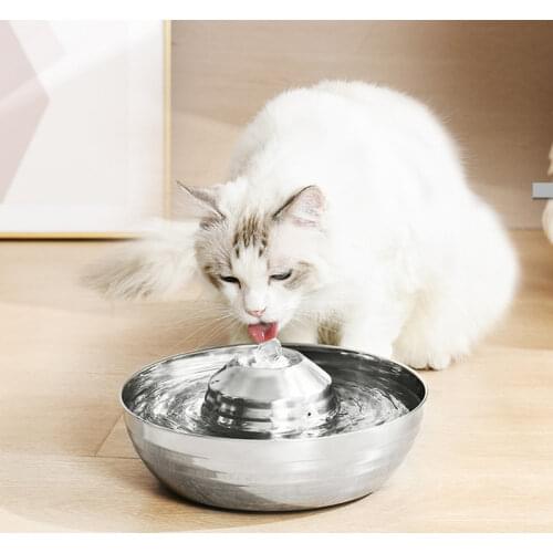 Stainless Steel Cat Fountain Filter Water Drinking Fountain Pet Cat Dog Ultra-Quiet Automatic Fountains and Filter Cats Drinker
