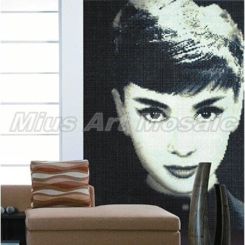 Custom] Simplicity icon glass mosaic tile pattern bathroom tile design for wall decoration B5002