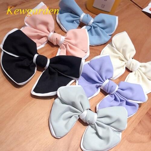 Kewgarden Girls with big bow hairpin hair clip headband little girl hair accessories 3pcs