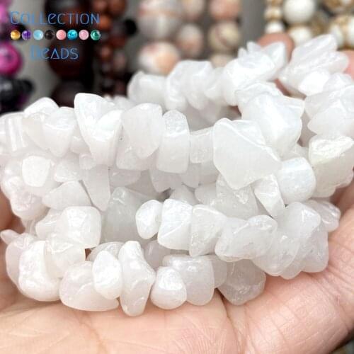 Natural Irregular White Jades Stone Loose Spacer Beads For Jewelry Making DIY Bracelets Accessories Wholesale 15