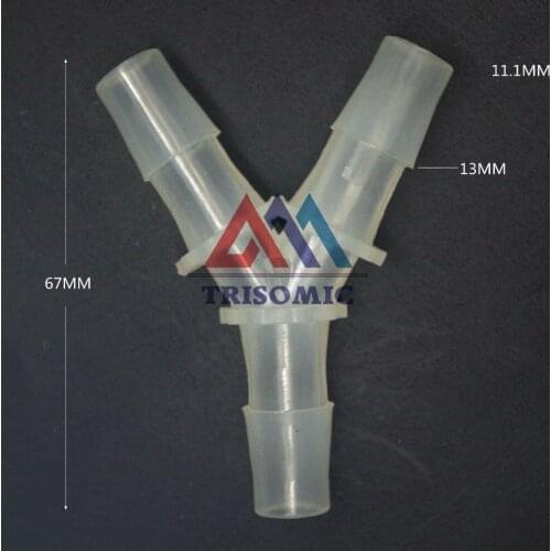11.1mm Y tpye equant Connector Equal Tube Joiner Material PP Plastic Fitting Fish Tank Airline Aquarium