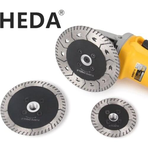 HEDA 75mm/110mm/125mm angle grinder M14 threaded diamond cutting disc grinding saw blade for granite marble concrete tile