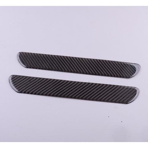2Pcs/Set Universal Car Small Size Black Carbon Fiber Scuff Plate Door Sill Cover Panel Step Guard Protector