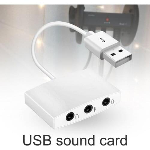 External USB Sound Card to 3.5mm Jack USB Audio Adapter Play 3 Ports External 7.1 Channel Earphone Micphone for Laptop PC