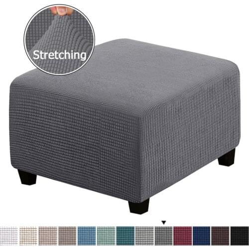 1/2PCS Jacquard Ottoman Stool Cover Elastic Square Footstool Sofa Slipcover Footrest Chair Covers Furniture Protector Covers