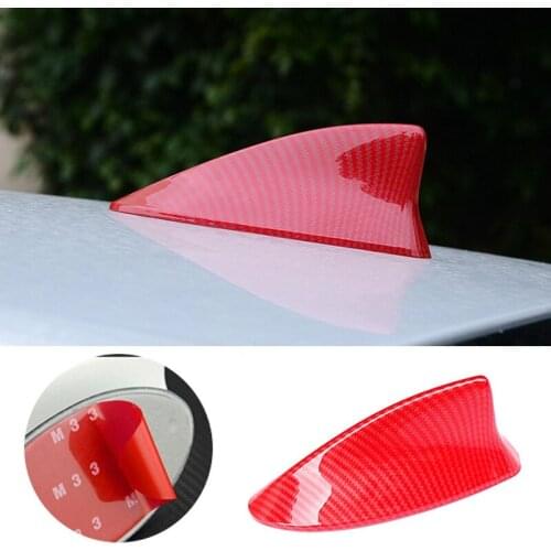 2020 Red Carbon Fiber Car Roof Shark Fin Antenna Cover Trim For 2018-2020 Toyota Camry Exterior Parts Chromium Styling Stickers