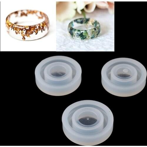 3Pcs/set Flexible Assorted Silicone Ring Mold For Making Resin Epoxy Jewelry DIY Tools Transparent Round Shape Hot Selling